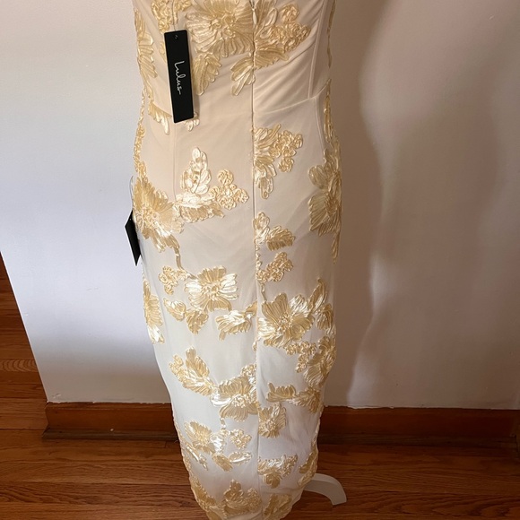 Lulu's Strapless ligth yellow dress Floral Dress nwt - Picture 5 of 11
